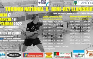 Tournoi National B René REY - ELANCOURT 2022