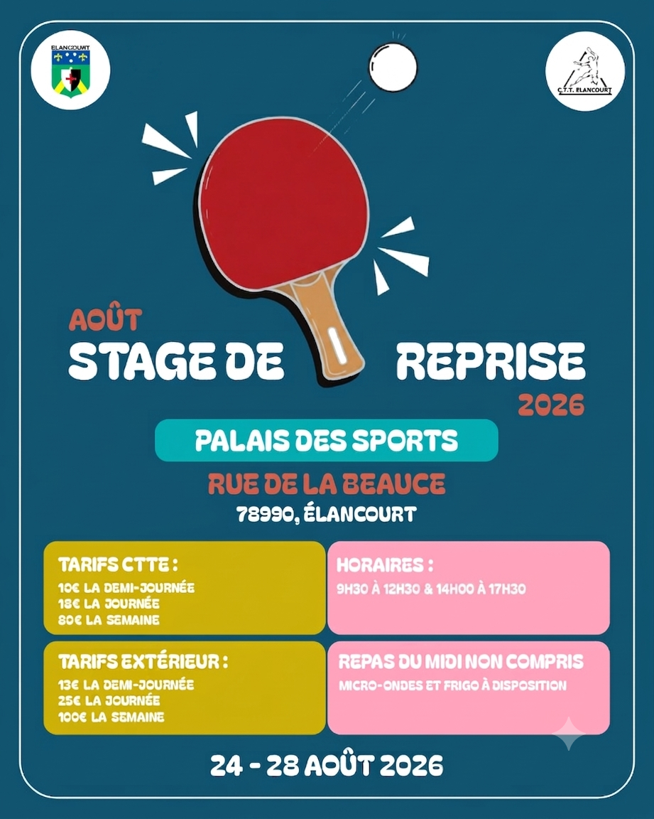 Stage de Reprise CTTE Aout 2026