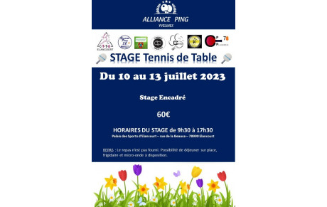 Stage ALLIANCES du 10 au 13 Juillet 2023